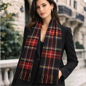 Givenchy Vintage Cashme Plaid Scarf • Made in Italy • Unisex Luxury